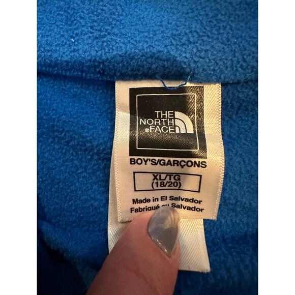 Boys The North Face 1/4 Zip Fleece Pullover Blue Size XL – Outdoor Layers - Picture 4 of 9